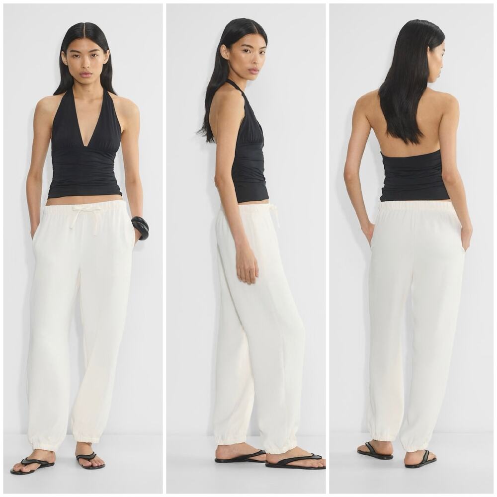 NWT Aritzia Wilfred Venice Relaxed Japanese Crepe Drawcord Jogger Pants - Medium